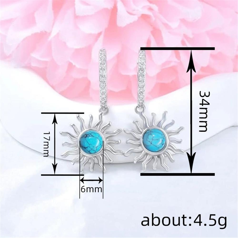 Luxury Female White Green Zircon Stone Hoop Earrings Vintage Fashion Silver Color Wedding  For Women