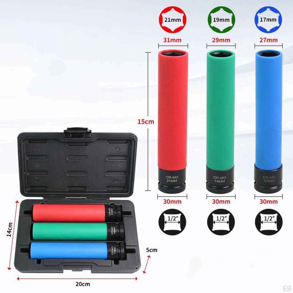 Wheel Protector Impact Sockets 1/2 Inch Drive Accessories Professional Easy To Use 6 Point