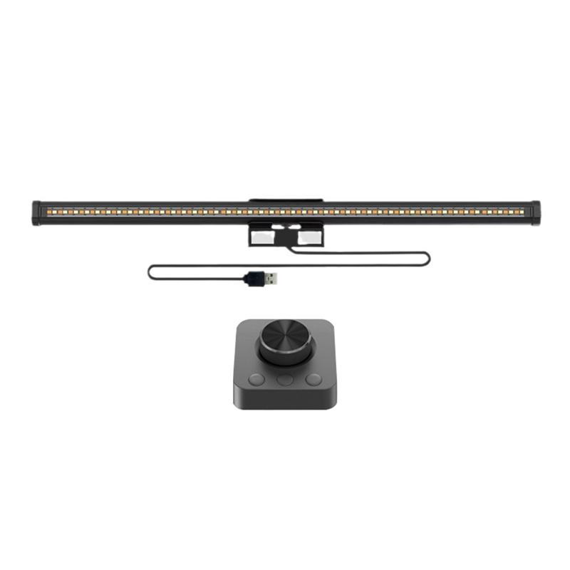 

Eye-Caring Computer Monitor Light 44cm Aluminum Knob Remote Table LED Task Lamp USB Magnetic Light No Glare Office Desk Lamp For 19to30in Screen