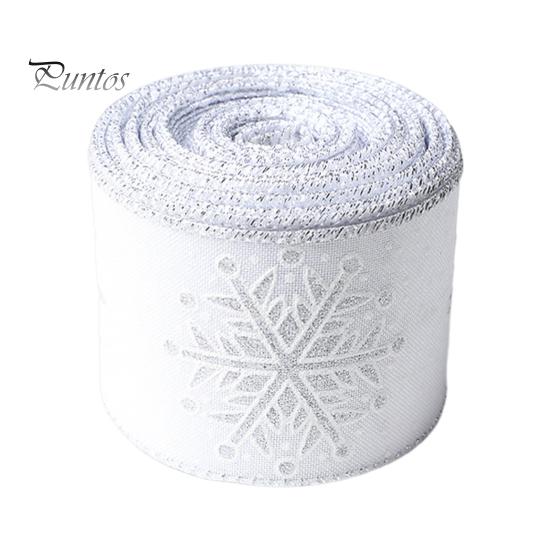

Рождественская лента из тонкого льна с принтом снежинок, многофункциональная тканая лента для создания атмосферы, украшения для рукоделия серебряный