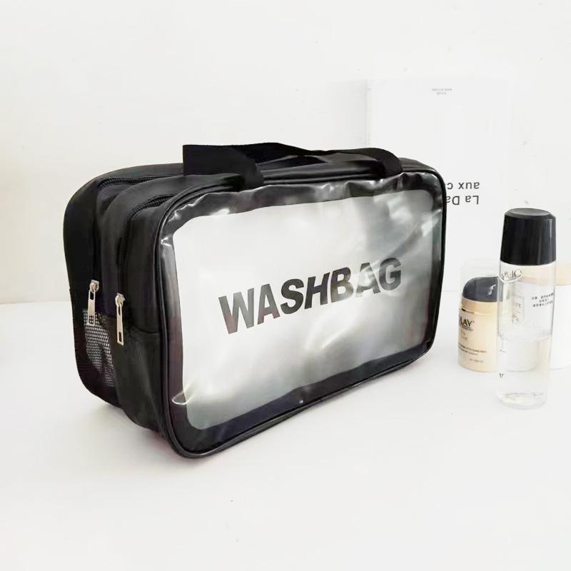 Large Capacity PVC Toiletry Bag - Celebrity Style, Multi-Purpose, Wet/Dry Separation, Makeup Storage
