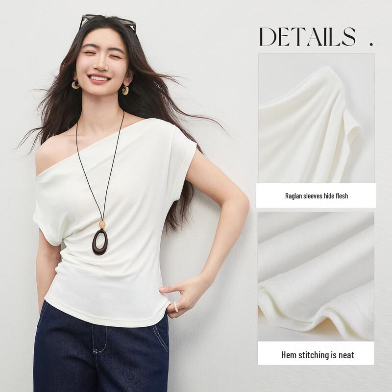 Women's Asymmetrical Draped Knit Top