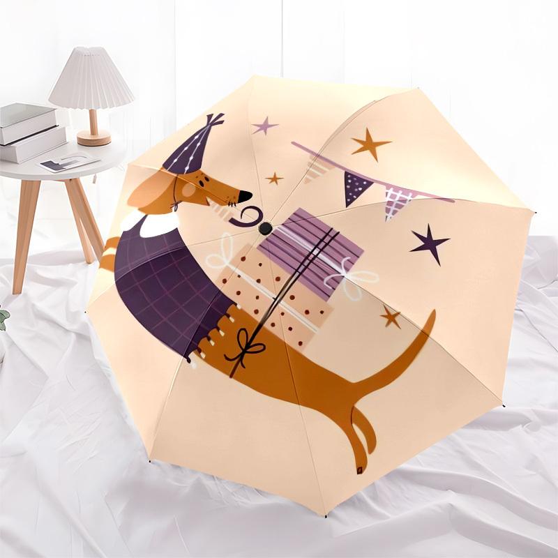

1pc Party Dog with Presents and Stars Umbrella with Plastic Handle,Suitable for All Seasons UmbrellaPT559