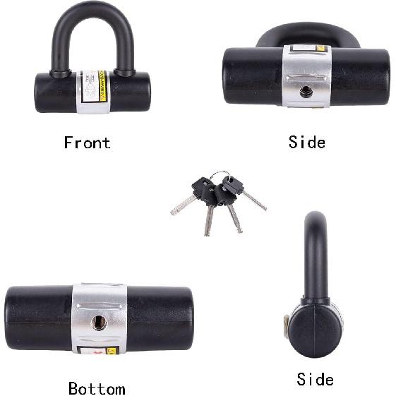 Motorcycle Chain Locks 4ft Heavy Duty Square Link Bicycle Chain Lock Gold Lock for Motorcycles, Scooters, Gates and More