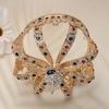 Baroque Royal Cross Castle Colorful Rhinestone Crown Party Headwear