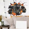 Wall-penetrating Skeleton Sticker Truck, Living Room Sticker, Study Room Home Decoration Wall Sticker