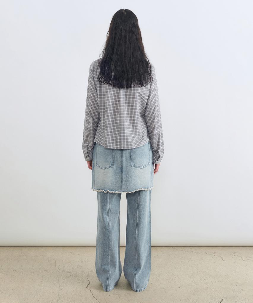 Insilence Woman Divide Denim Skirt Blue