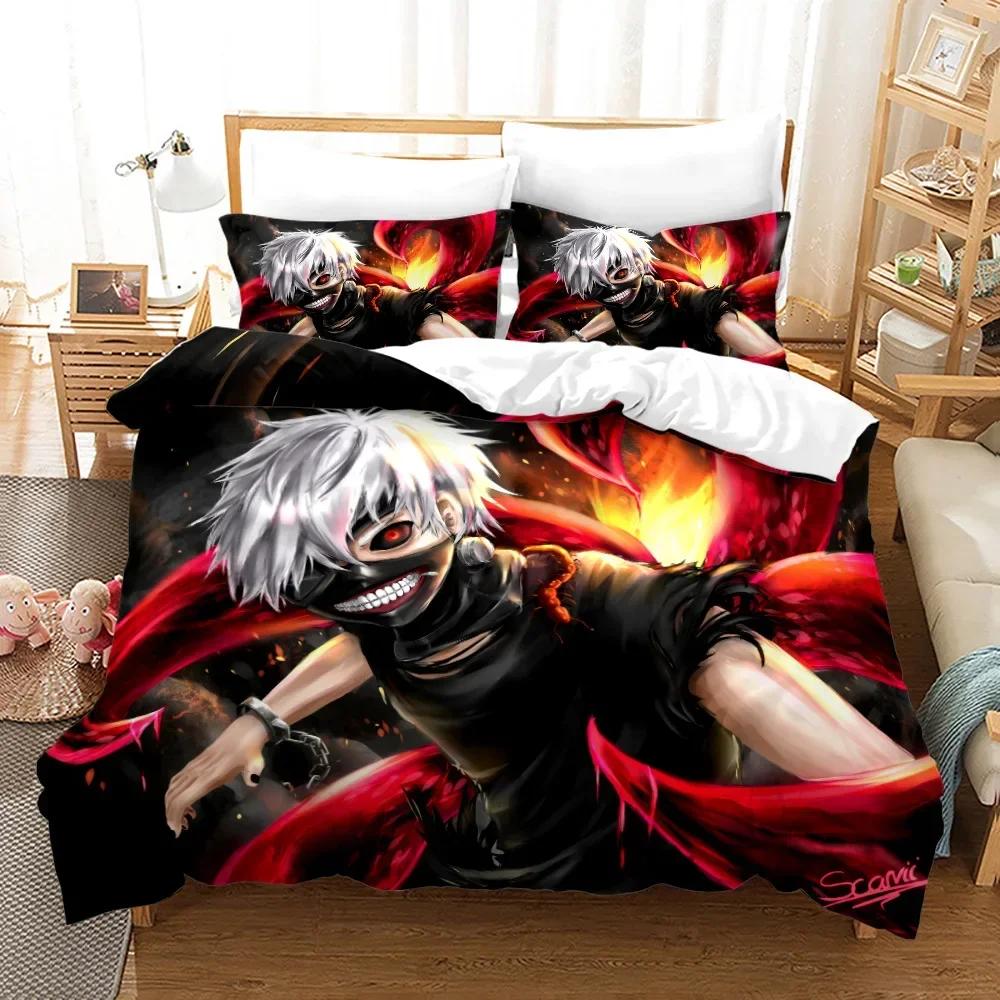 Tokyo Ghoul Kaneki Ken Comfortable Duvet Quilt Cover Pillowcase Bedding Set Children Bedroom Decoration Home Textile