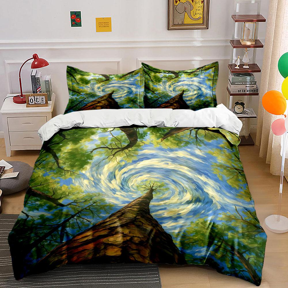 

Swirling sky, tree canopy. Bedding sets Duvet cover sets Duvet covers Pillowcases(1 * Duvet Cover 2 * Pillowcases without duvet insert) 135x200cm