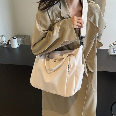 Simple Commuter Canvas Bag Casual Women's Tote Bag Portable Multi-functional Women's Cloth Bag Fashion Cloth Bag Large Capacity