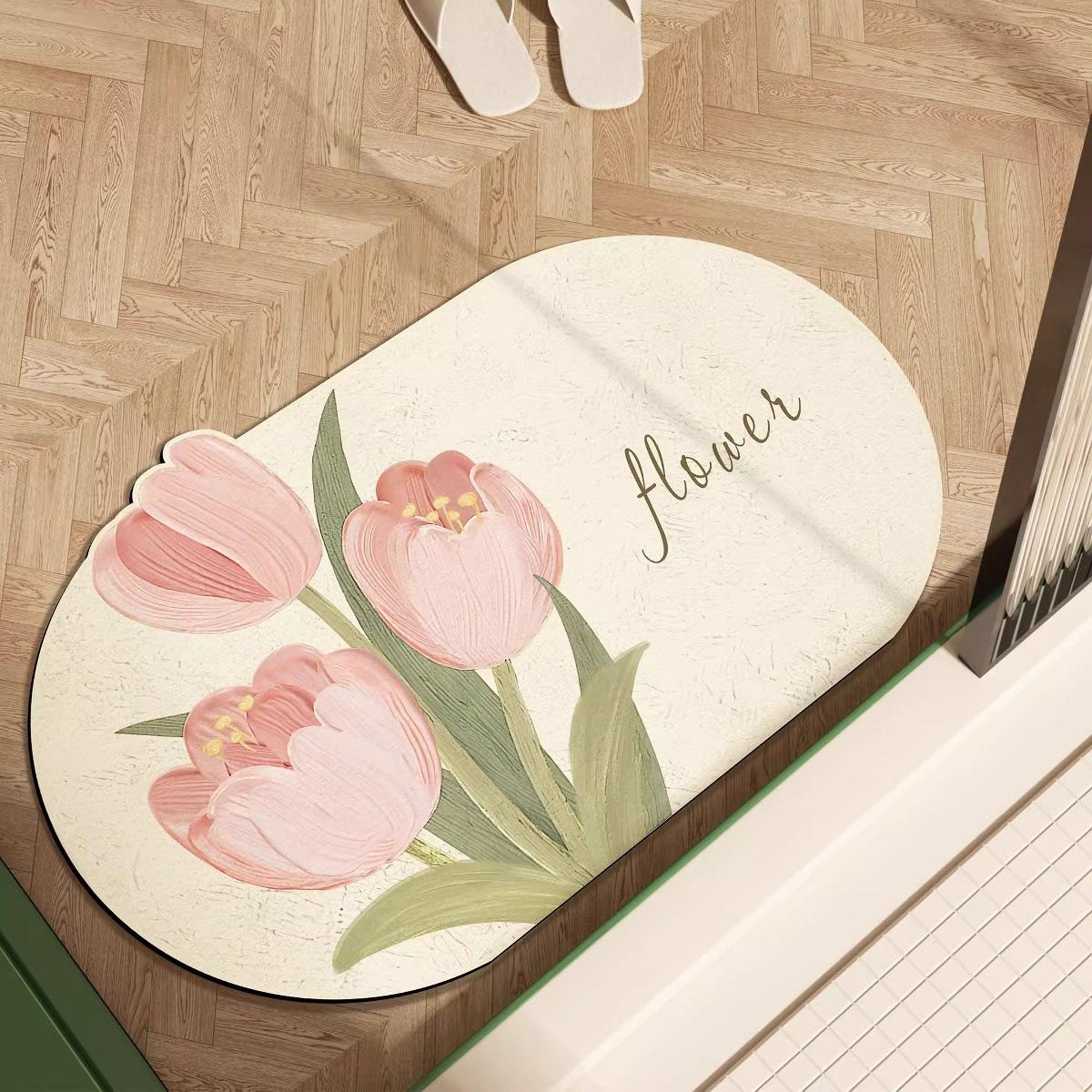 

VIKAMA Свежая Литература Диатомитовый Коврик для Ванной Комнаты Туалета Гостиной Кухни Прихожей Нескользящий Прочный Домашний Декор 40X60CM(1.3X2FT