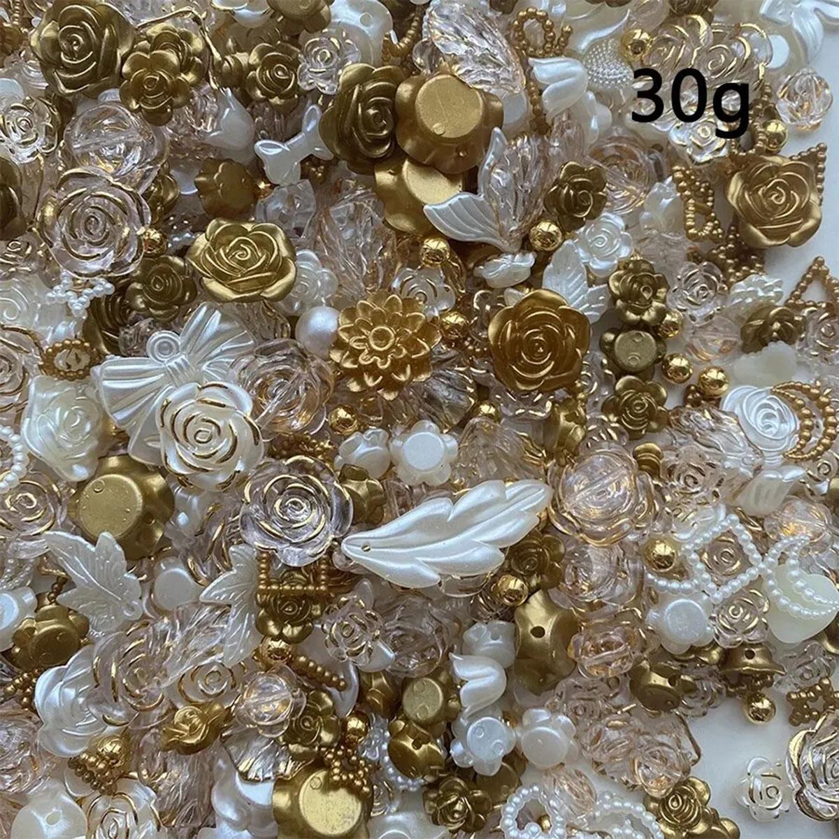 

30 г/пакет Смешанный барочный розовый имитация жемчуга бант DIY аксессуары золотистый