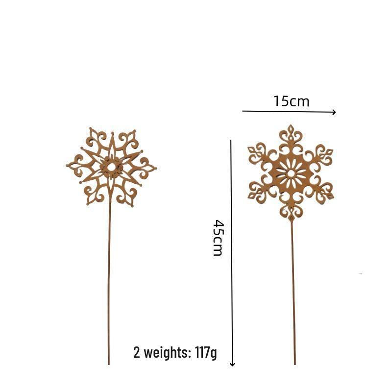 

Металлическое садовое украшение-силуэт «Пасхальный кролик и снежинка»