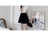 Plus Size Black High-Waist Midi Skirt with Slit - Slimming A-Line Skort for Summer 2024
