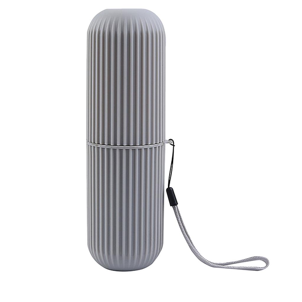 Travel Toothbrush Case Carrier Portable PP Slip Resistant Travel Toothbrush Cup with Cover Grey