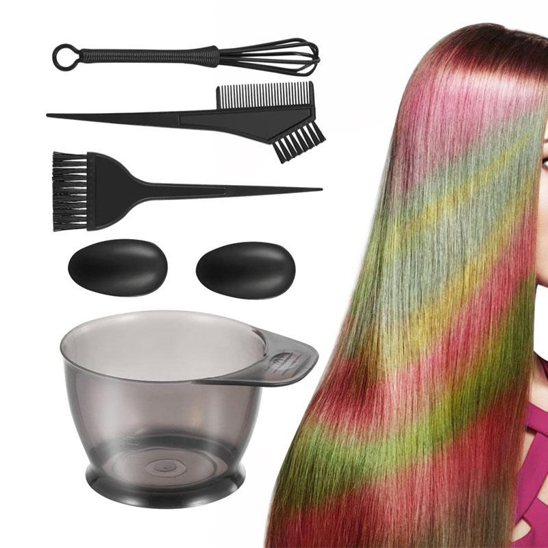 BEPAN 6 Stück/Set Professionelles Haarfärbe-Kit Haarfärbemittel Werkzeuge Friseur Styling Zubehör Mit Haarfärbe Farbmischer Färbepinsel Schale