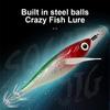 Luminous Artificial Squid Hook Horizontal Prawn Hook 80mm Wood Shrimp Cuttlefish Hard Bait for Cuttlefish Sea Fishing