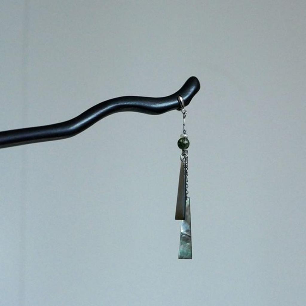 Vintage Chinesischer Stil Holz Haarstäbe für Frauen Mädchen Mond Quaste Haarnadel Haarspange Hanfu Kopfschmuck Schmuck Haarschmuck