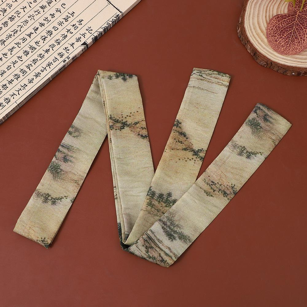 "Frühling Neu Antiker Stil Druck Seidenschal & Chinesisches Band Haarband"