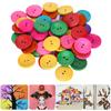 150Pcs Sewing Button Wooden Bowl Shape 2 Holes Multicolor DIY Clothing Crafts Supplies 30mm Dia