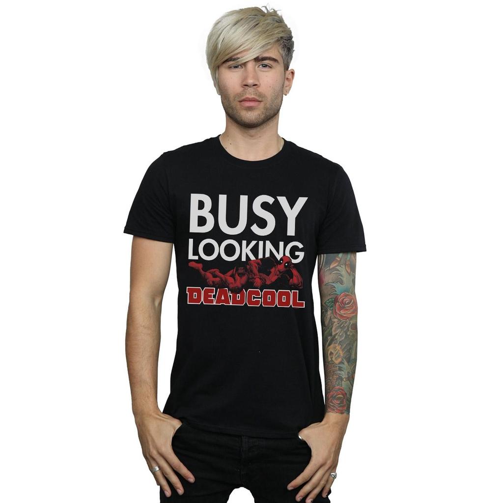 Marvel Mens Deadpool Busy Looking Deadcool T-Shirt