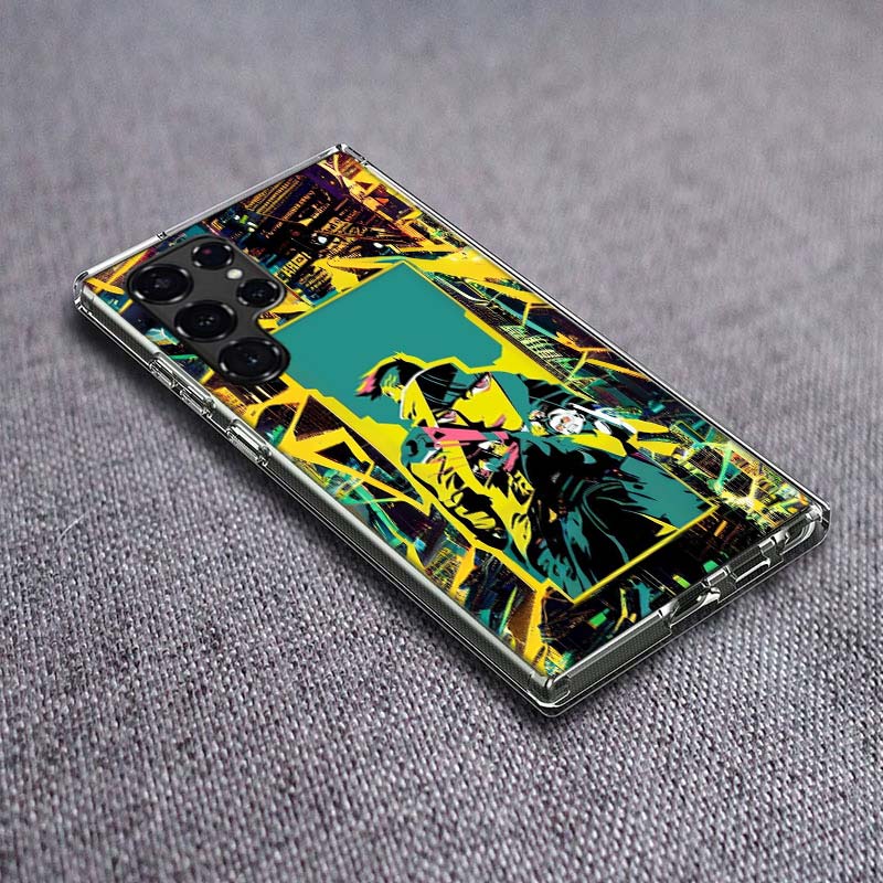 E-Edgerunners Cartoon C-Cyberpunk Phone Case For Samsung Galaxy S24 S23 S21 S20 FE S22 S26 Ultra S25 Edge S10 Plus Cover Clear T