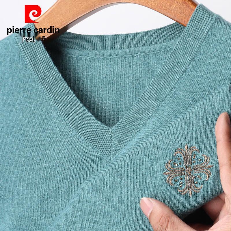 Pierre Cardin Men's V-Neck Short Sleeve Wool Blend Knit Sweater