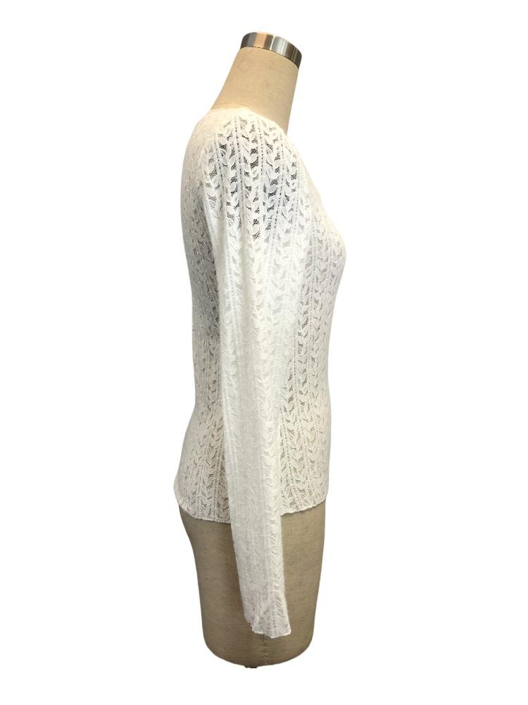 Spring Women's U Neck Long Sleeve Lace Studded Lace Slimming T-Shirt Tops Women Versatile Closet Essential Fashion Items Shirt