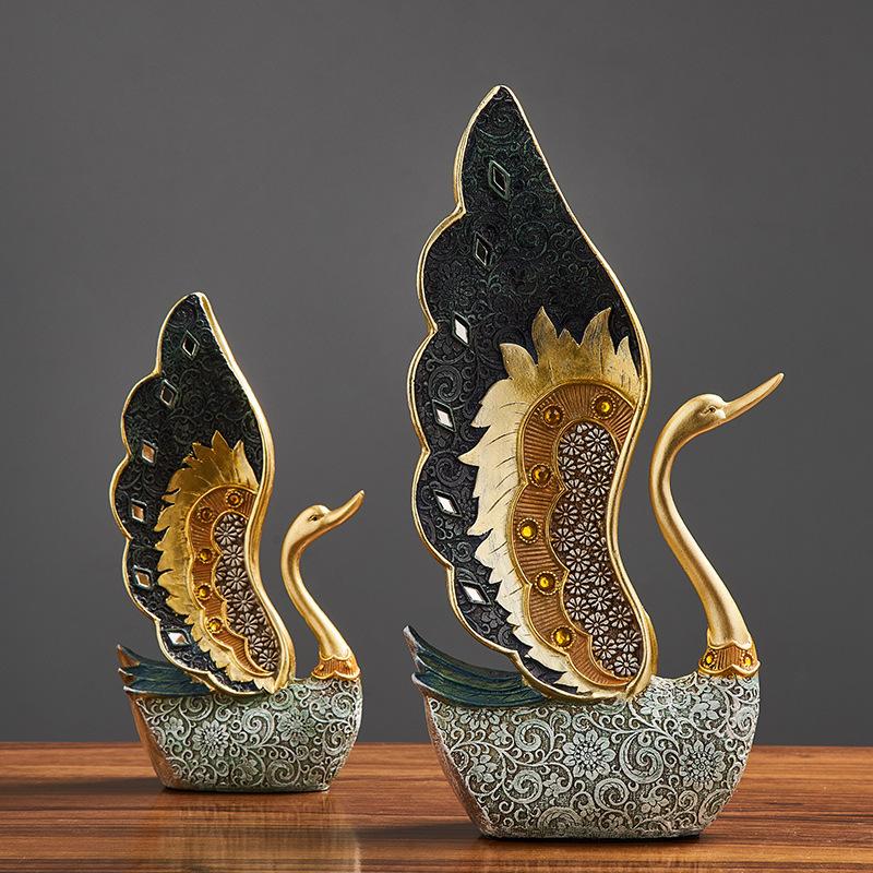 Schwan Ornament Harzkunst Dekorationen Zuhause Schreibtisch Originalität Handwerk Innen Wohnzimmer Eingangshalle Wein TV Schrank Geschenk