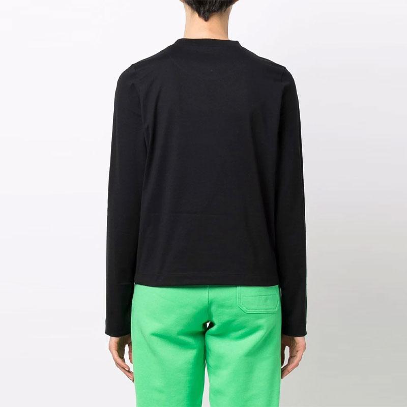 Y-3 SS22 Long Sleeve Crew Neck Solid Cotton T-Shirt Women Tops Black HG8619