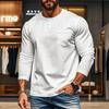 Men's Autumn and Winter Crew Neck Long Sleeve T-Shirt Slim Fit Breathable Pullover Casual Long Sleeve Bottom Shirt Top