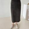 New Arrivals Open Run Women Old Money Look Straight Long Skirt Corduroy