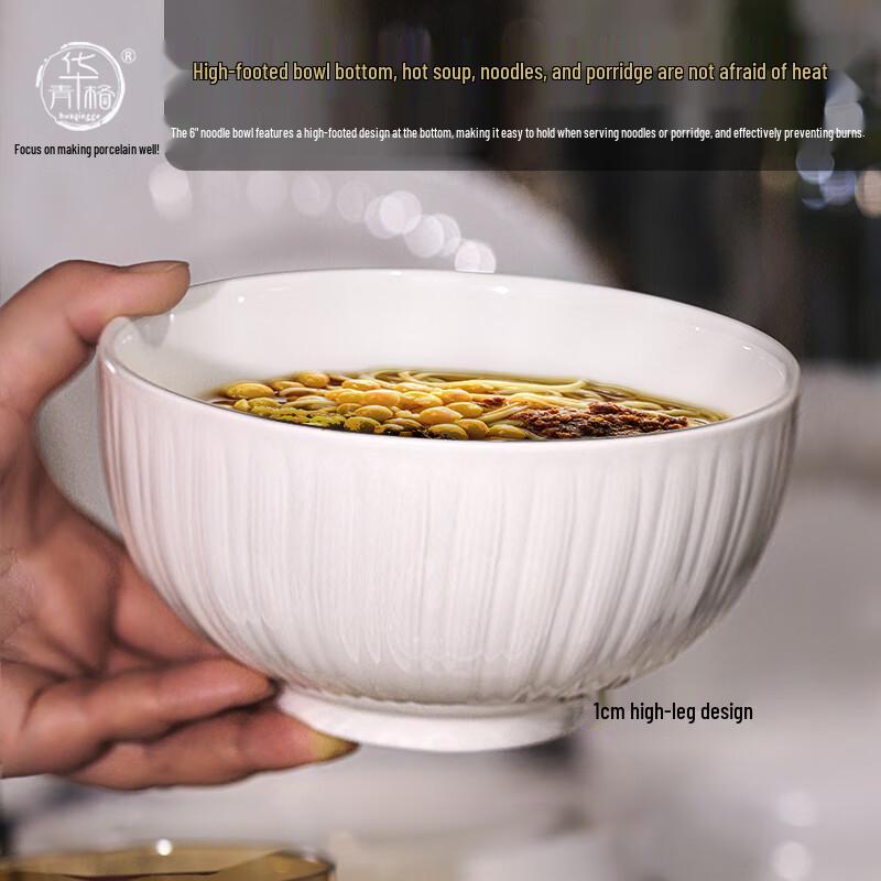 

Nordic Petal Ceramic Noodle & Soup Bowls (Set of 2)