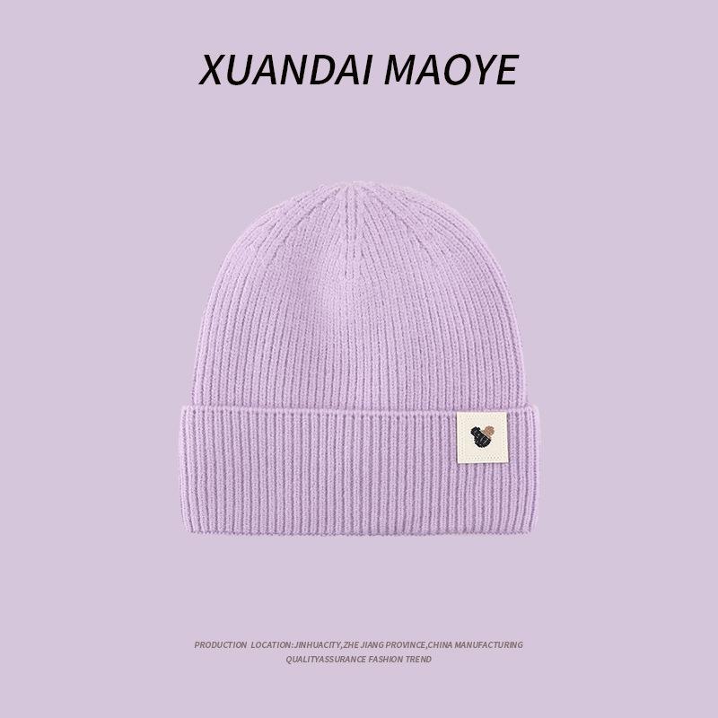 New Hat for Women In Autumn and Winter  Warm and Cold Versatile Knitted Hat with Velvet To Show Off Their Faces Small Wool Cold Hat for Men