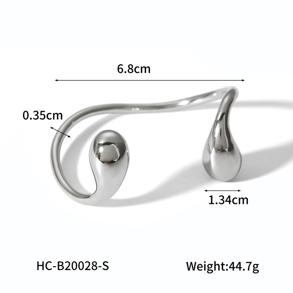 Stainless Steel Asymmetrical Open Bangle, Trendy Titanium Steel Bracelet, Versatile Hand Jewelry