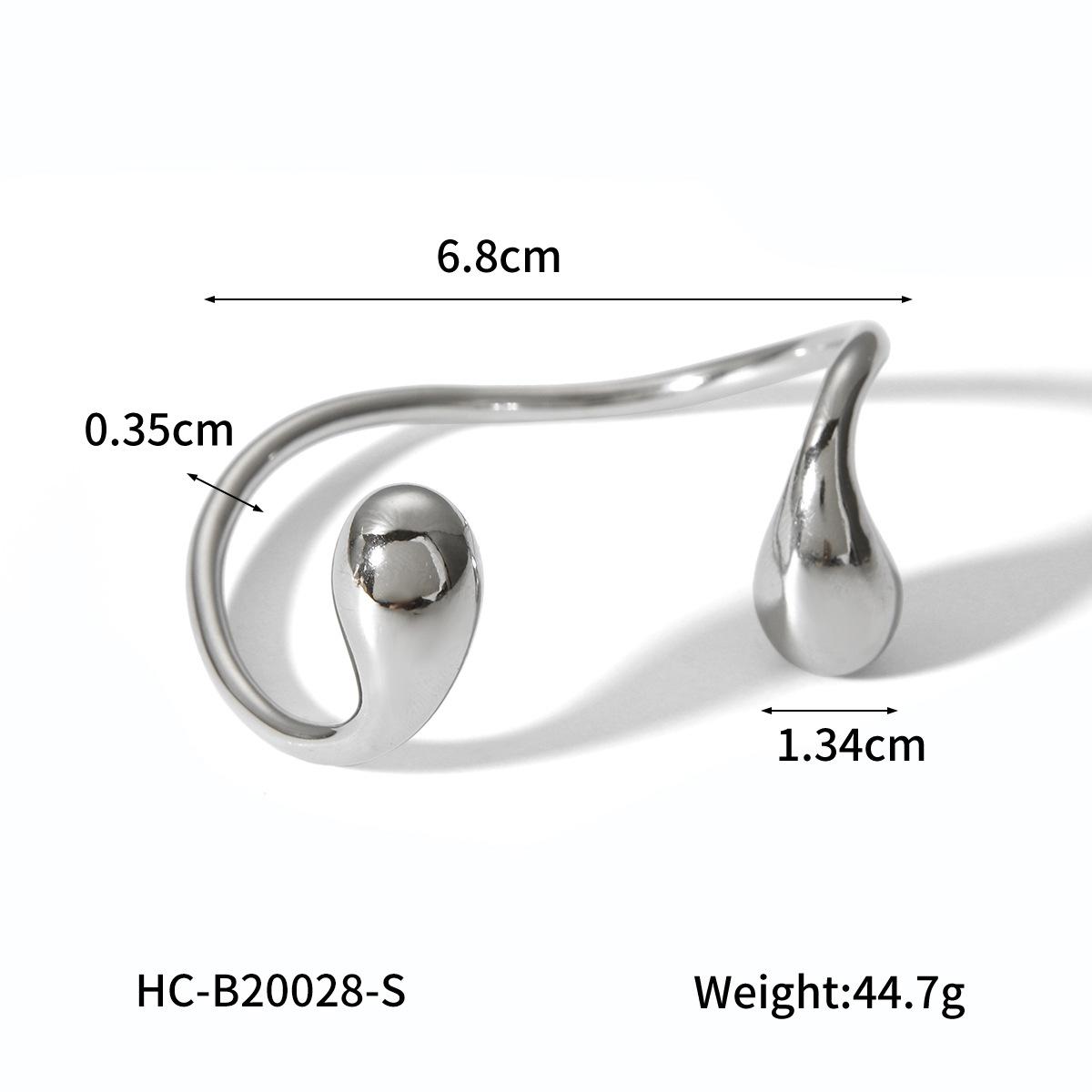 

Stainless steel asymmetrical open bangle, trendy titanium steel bracelet, versatile hand jewelry