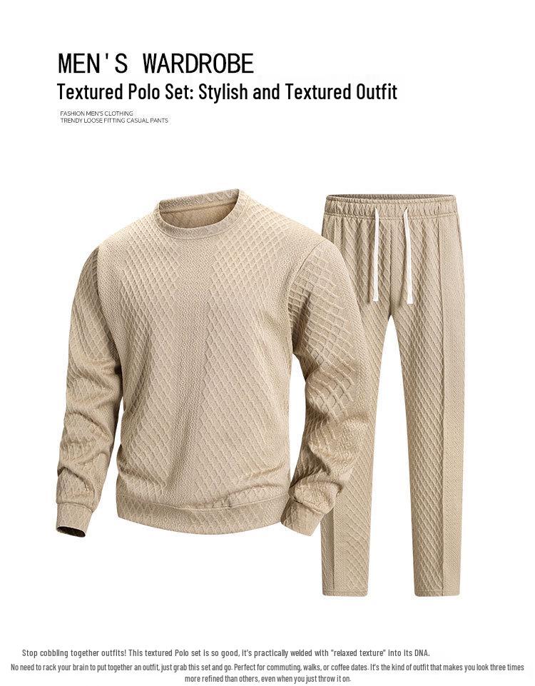 Men's Casual European-Style Elastic Suit Set - Spring/Autumn