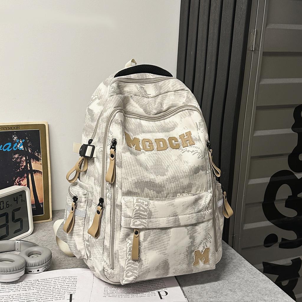Schoolbag College Style Letter Burden Reduction Lightweight Backpack Junior High School Student School Bag Women's Large Capacity Travel Backpack