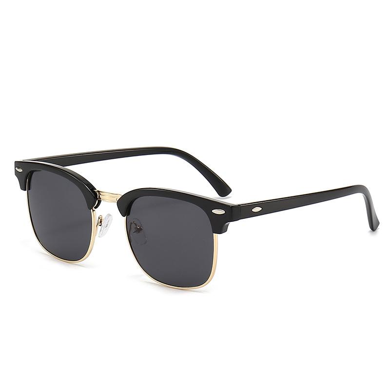 Classic Sunglasses Retro Rice Nail Half Frame Sunglasses Trendy Film Reflective Glasses Toad Glasses Sunglasses