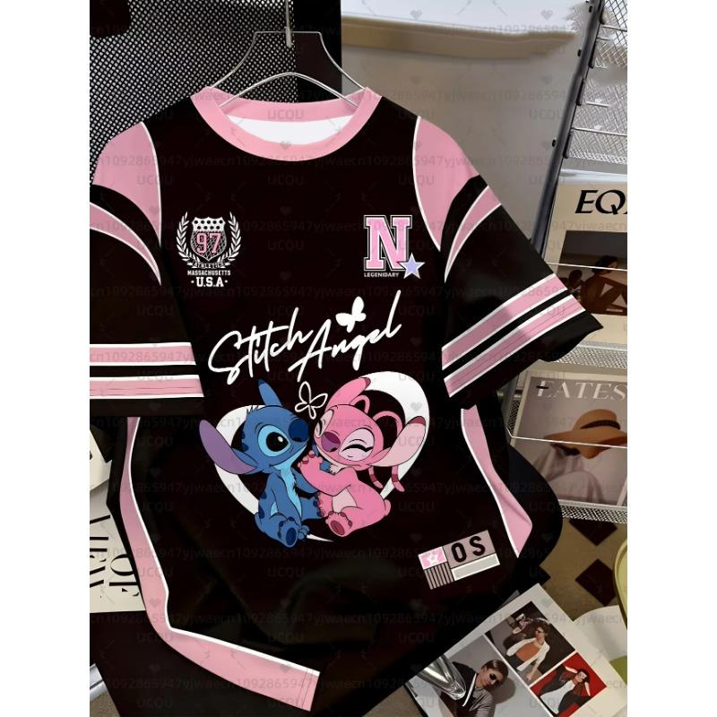 2026 Summer Men s Women s Cartoon Stitch 3D Print Short Sleeve XXS