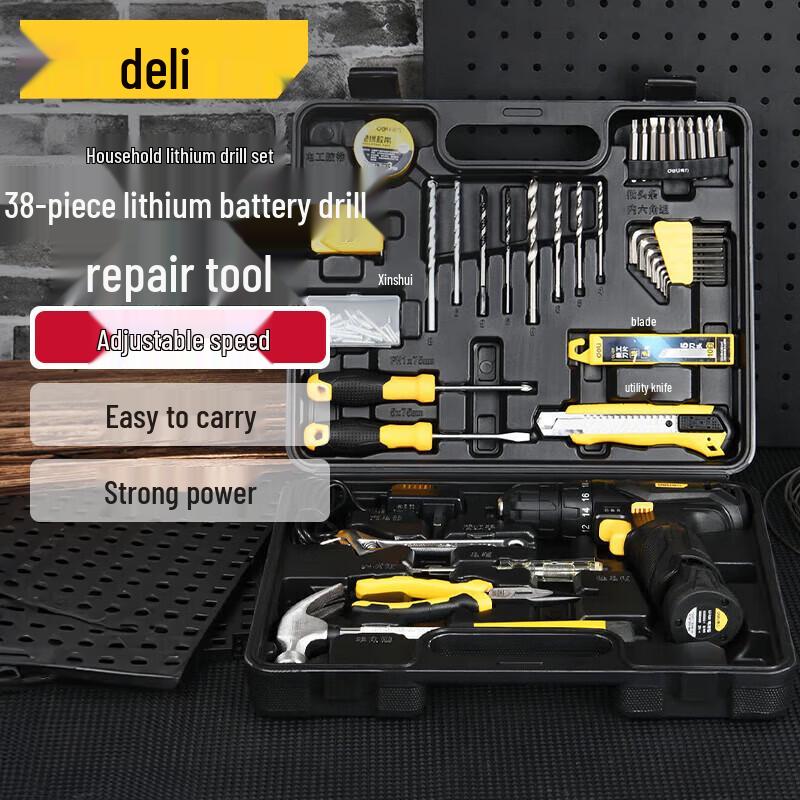 Deli 38-Piece Cordless Drill & Screwdriver Kit