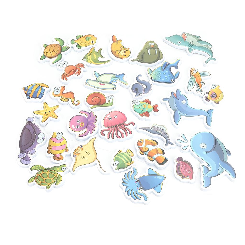 Babybadewanne Ozeantiere Puzzle Spielzeug Set EVA Kinder Badespielzeug Badewannenpuzzle für Dusche und Badewanne