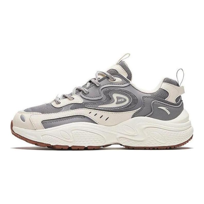 Anta Cushioning Slip Resistant Abrasion Resistant Breathable Low Top Casual Shoes Men's Gray 912348836-3