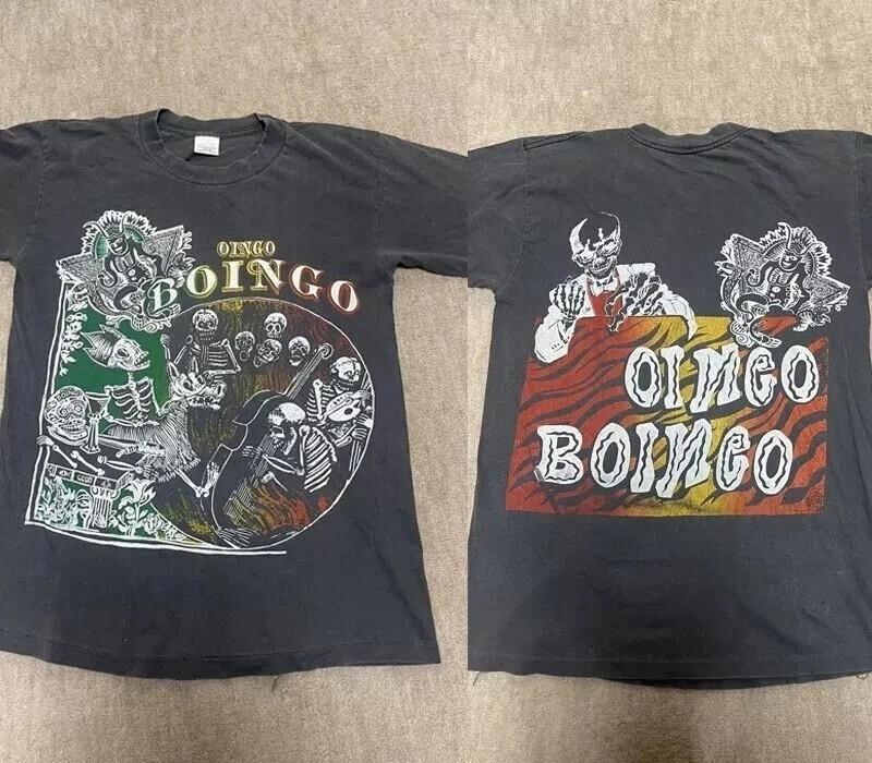 

Oingo Boingo Группа 90-х с коротким рукавом Черная 2-сторонняя Унисекс Футболка Репринт Унисекс Футболка XXXXL