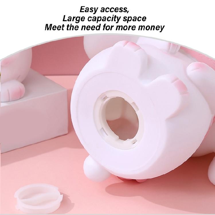 Decorative Rabbits Statue Saving Jar Money Management Holder for Children Teens Cartoon Animal Shatterproof Coin Banks