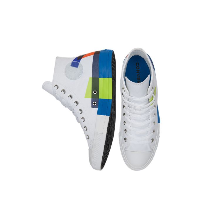 Converse Chuck Taylor All Star Comfortable Versatile Trendy Classic High-Top Canvas Shoes Unisex Sneakers White Blue 173184C