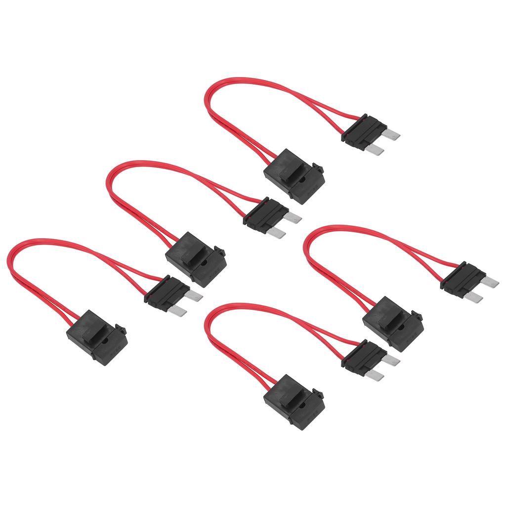 5Pcs Car Fuse Holder Connector Mini Heavy Duty Wire Extension for Vehicle ATM 20A 16AWG with 5 Fuses ACL L 29.2mm