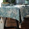 Green Oil Painting Print Rectangle Dirty Resistant Machine Washable Stylish Holiday Tablecloth Table Cover Thanksgiving Table Decoration