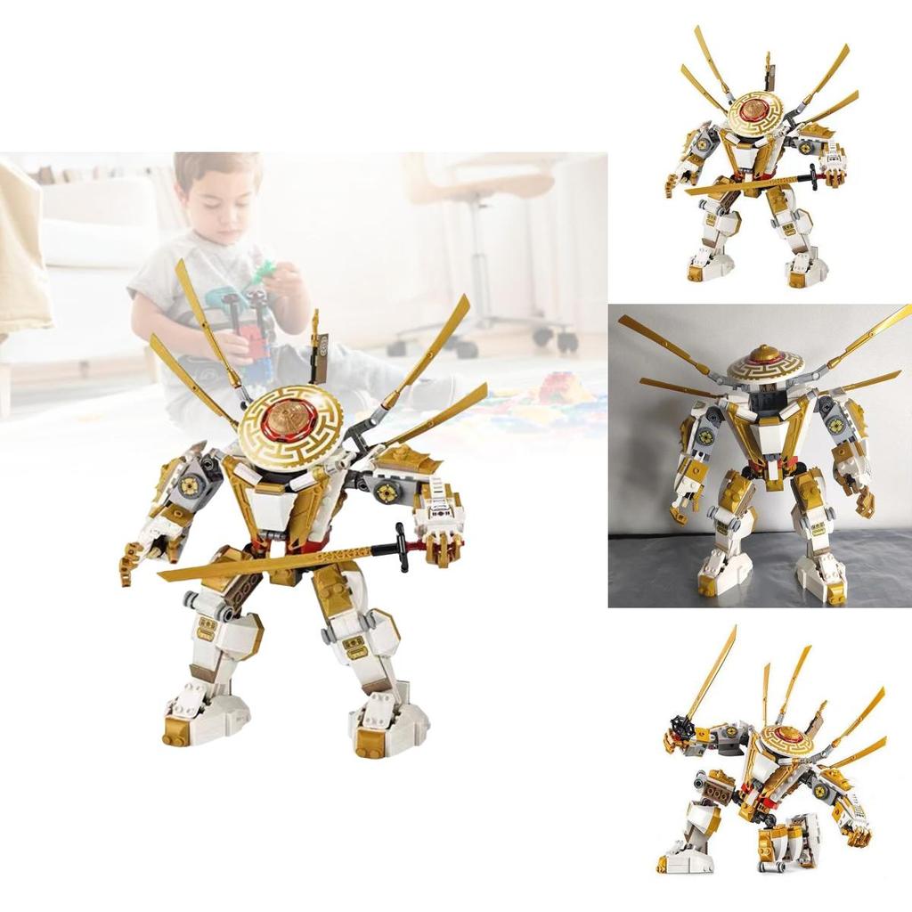 Compatible With Ninjago Golden Mech Warrior Intelligent Building Block Educational Toy Model New Year Gift