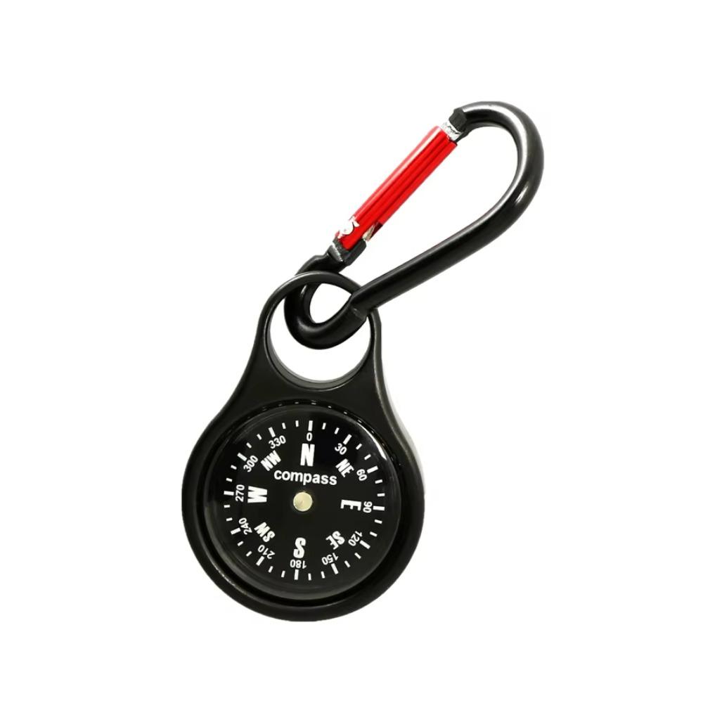 Lightweight Carabiner Compass Zinc Zinc Zinc Alloy Portable Keychain Compass  Outdoor Navigation чёрный